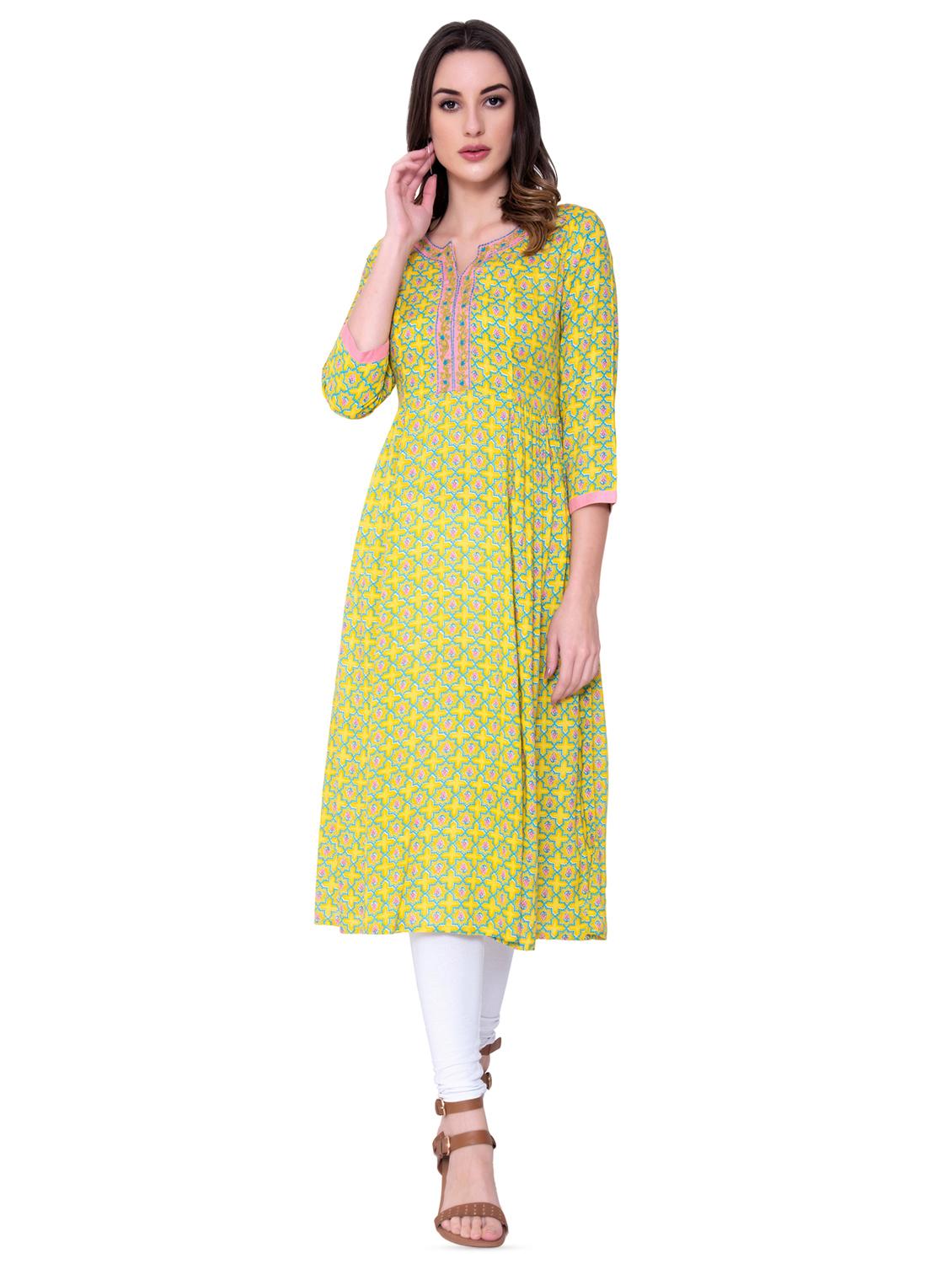 printed flared kurta - 16724853 - Zoom Image - 1
