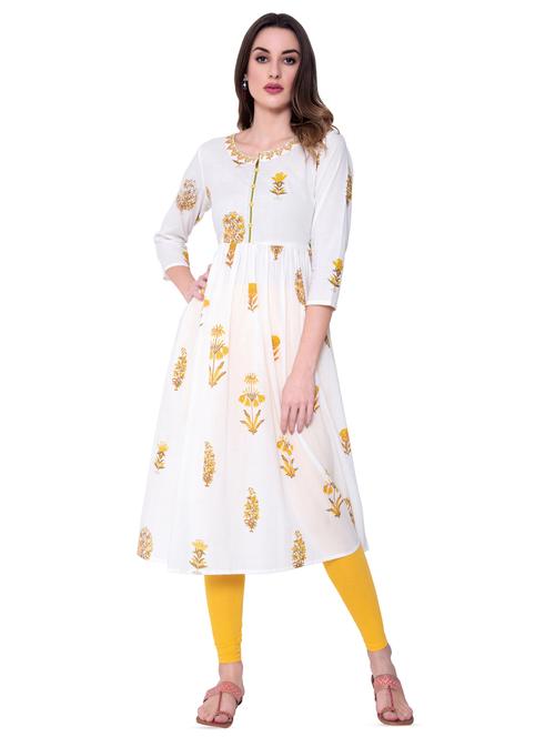 floral flared kurta - 16724856 - Standard Image - 1