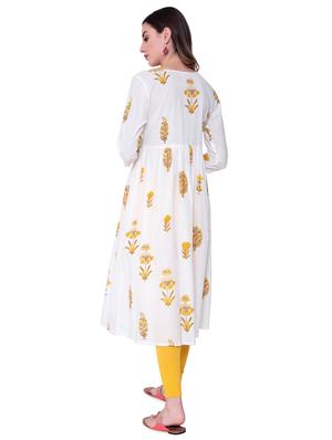 floral flared kurta - 16724856 - Standard Image - 3