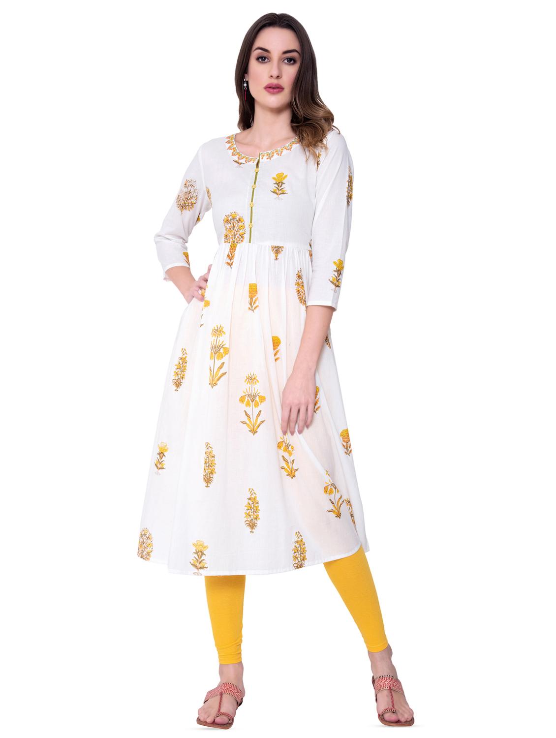 floral flared kurta - 16724856 - Zoom Image - 1