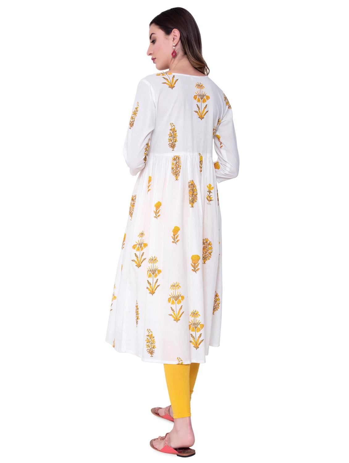 floral flared kurta - 16724856 - Zoom Image - 3