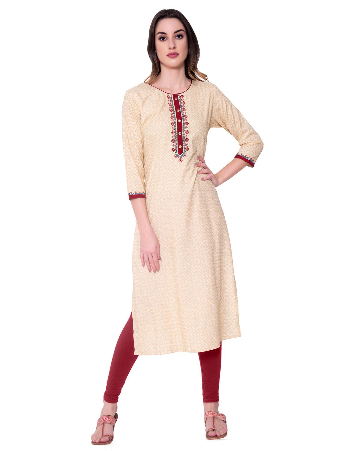 solid straight kurta - 16724861 - Zoom Image - 1