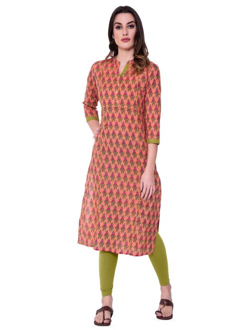 floral straight kurta - 16724864 - Standard Image - 1