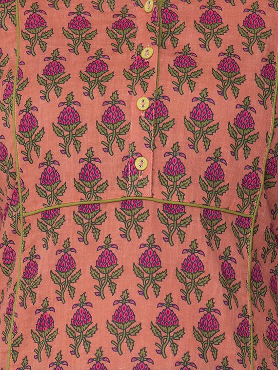 floral straight kurta - 16724864 - Zoom Image - 4