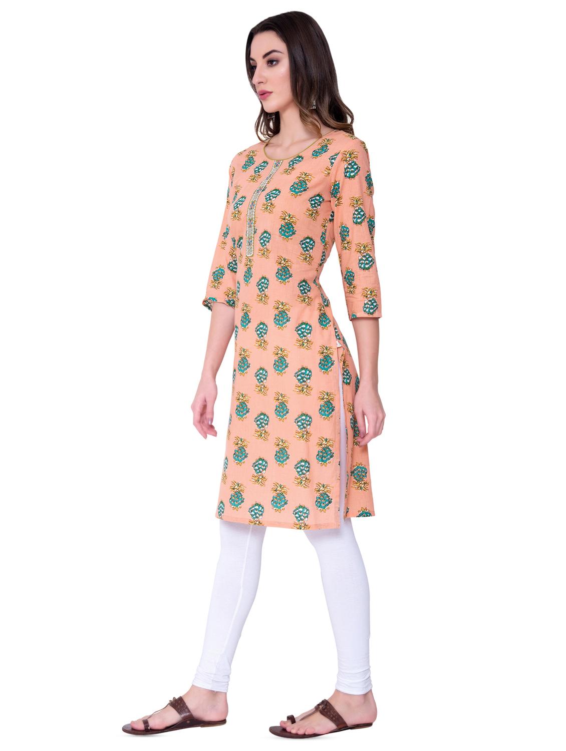 floral straight kurta - 16724867 - Zoom Image - 2