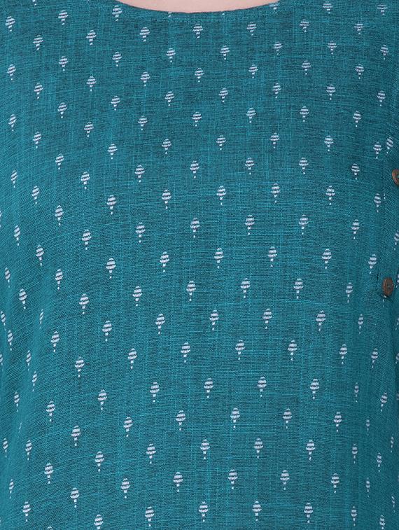 turquoise straight kurta - 16724878 - Zoom Image - 4