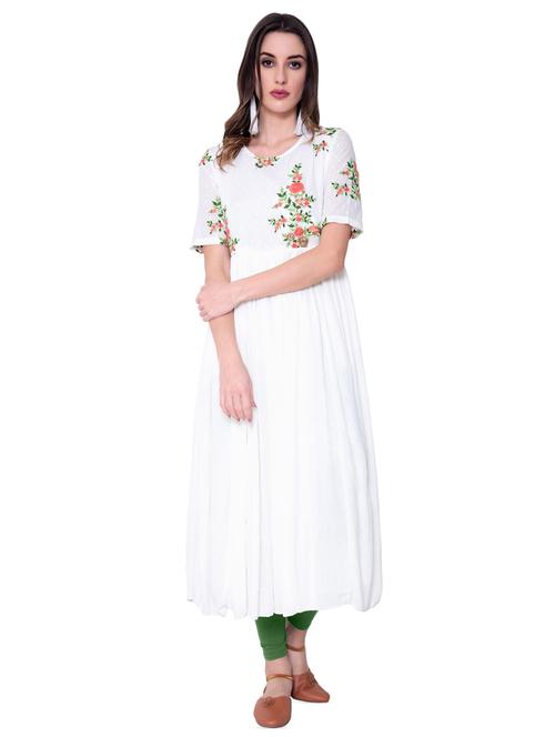 embroidered flared kurta - 16724881 - Standard Image - 1