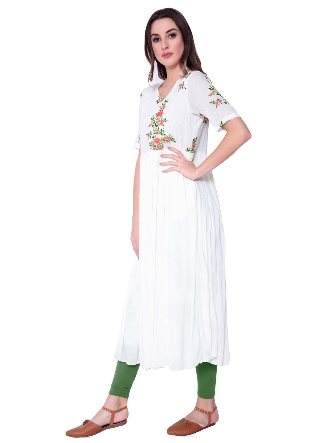 embroidered flared kurta - 16724881 - Zoom Image - 2