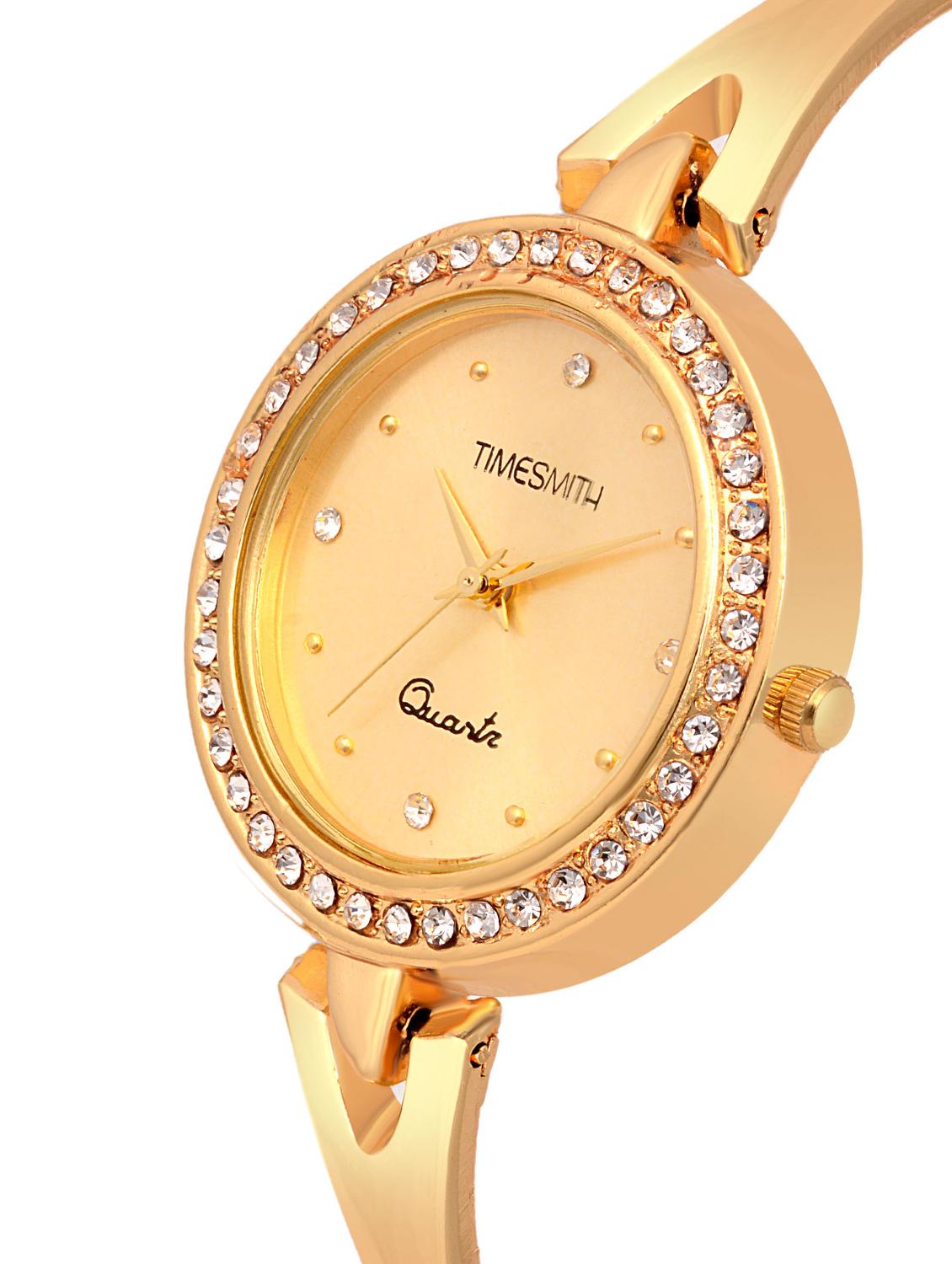 timesmith gold dial gold stainless steel strap analog watch for women tsc-059ktd1 - 16724980 - Zoom Image - 2