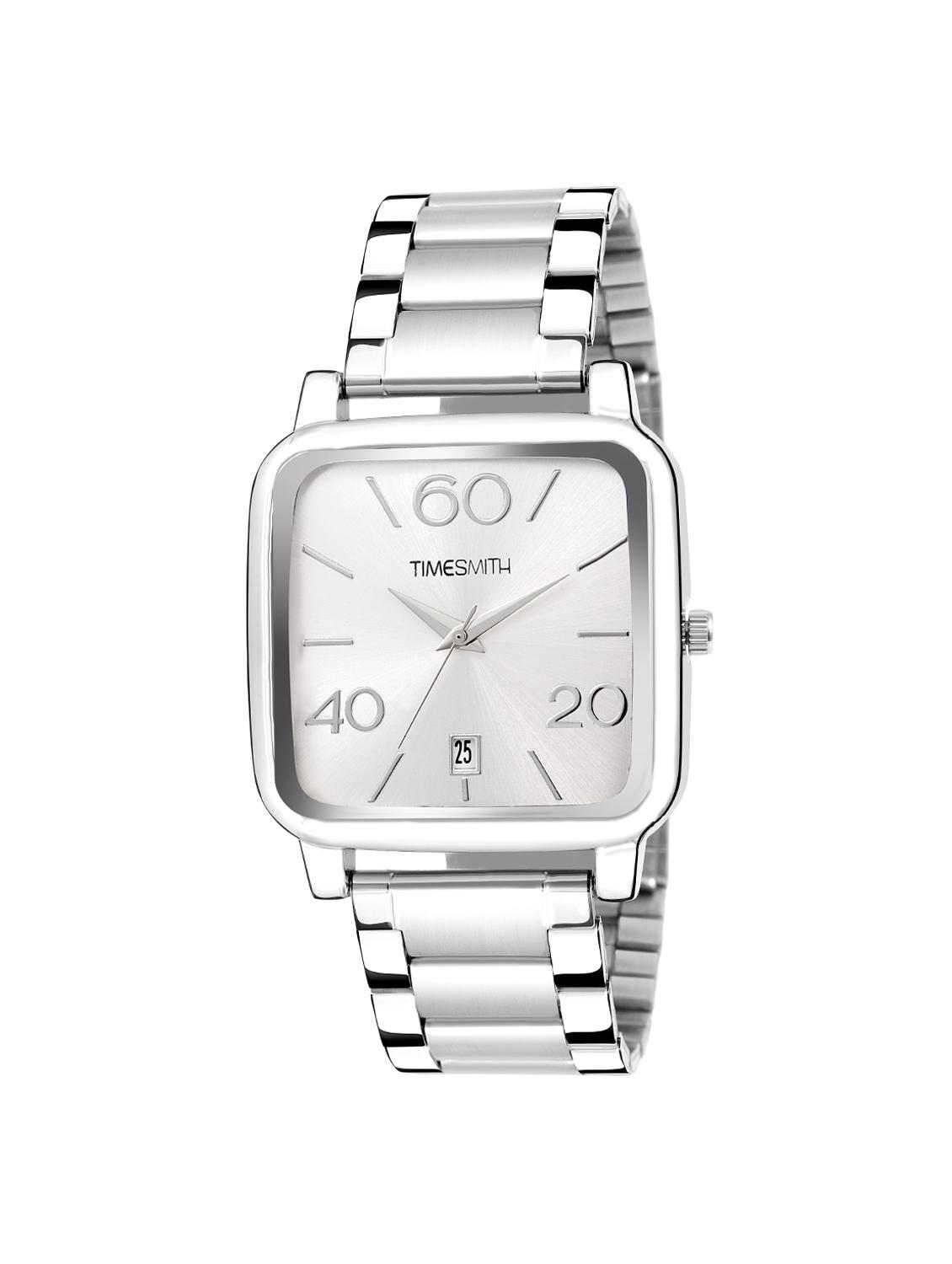 timesmith premium analog white dial silver stainless steel watch for men tsc-078ktd1 - 16725000 - Zoom Image - 1