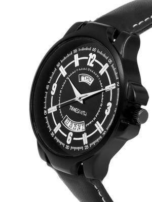 timesmith premium analog black dial black leather watch for men tsc-082ktd1 - 16725004 - Standard Image - 2