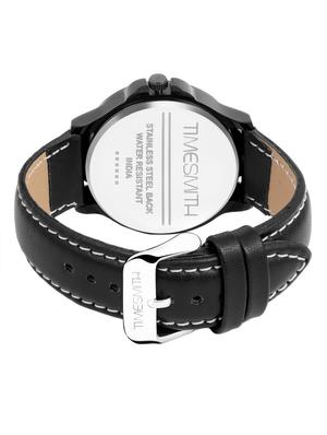 timesmith premium analog black dial black leather watch for men tsc-082ktd1 - 16725004 - Standard Image - 3