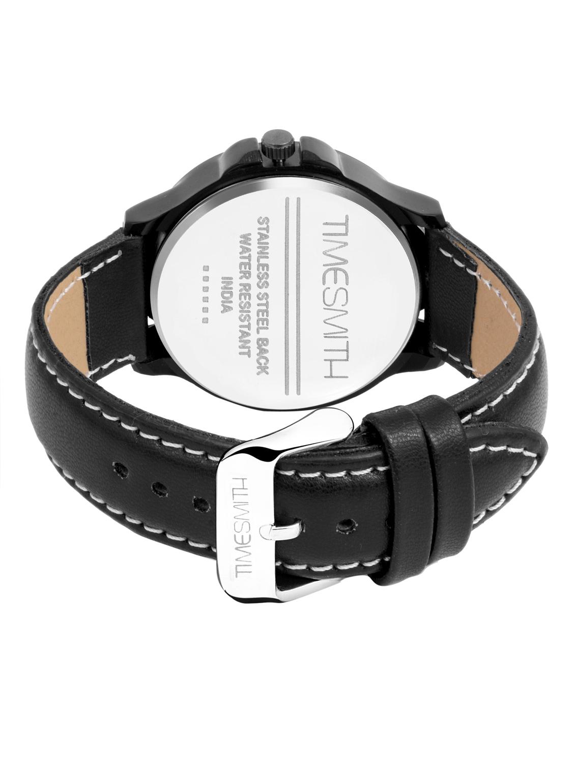 timesmith premium analog black dial black leather watch for men tsc-082ktd1 - 16725004 - Zoom Image - 3