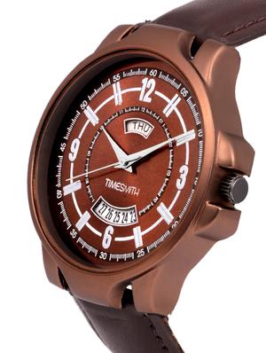 timesmith premium analog brown dial brown leather watch for men tsc-085ktd1 - 16725007 - Standard Image - 2