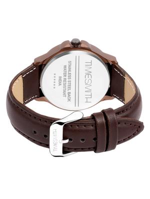 timesmith premium analog brown dial brown leather watch for men tsc-085ktd1 - 16725007 - Standard Image - 3