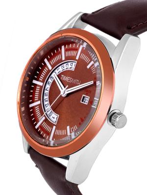 timesmith brown dial brown leather analog watch for men tsc-106 ktd1 - 16725013 - Standard Image - 2