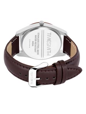 timesmith brown dial brown leather analog watch for men tsc-106 ktd1 - 16725013 - Standard Image - 3