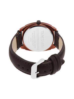 timesmith white dial brown leather strap genuine premium branded day date analog watch for men tsc-021ktd1 - 16725155 - Standard Image - 3