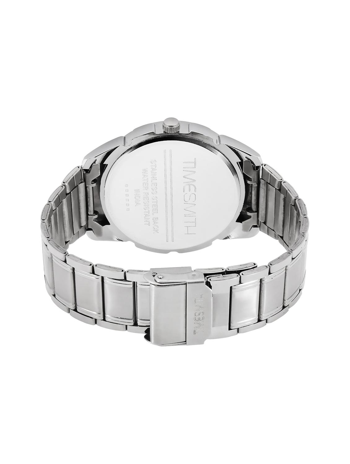 timesmith white dial silver stainless steel metal strap genuine premium branded day date analog watch for men tsc-025ktd1 - 16725159 - Zoom Image - 3