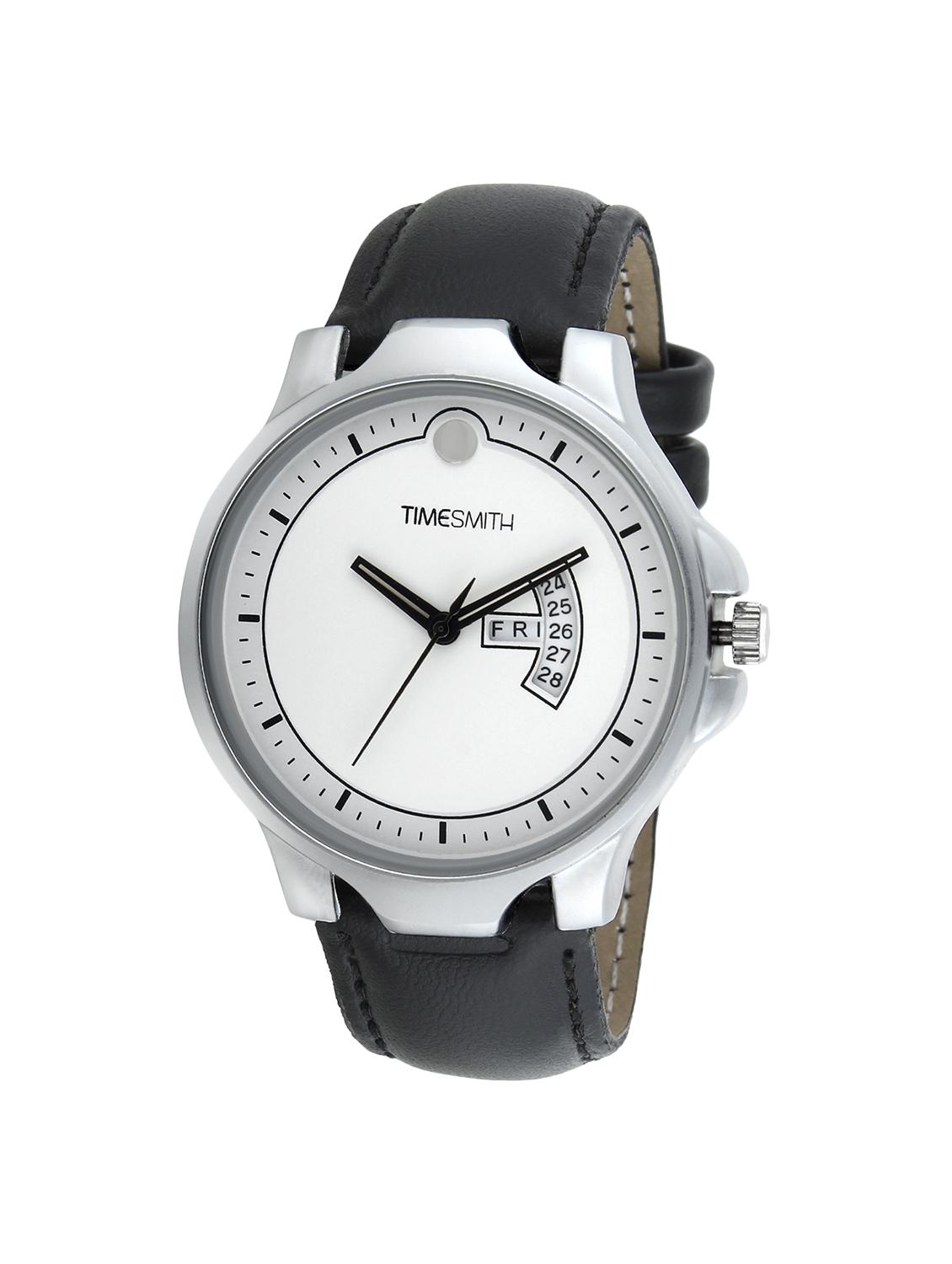 timesmith white dial black leather analog watch for men tsc-026ktd1 - 16725160 - Zoom Image - 1