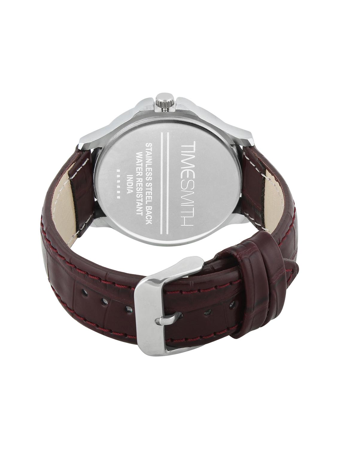 timesmith white dial brown leather analog watch for men tsc-027ktd1 - 16725161 - Zoom Image - 3
