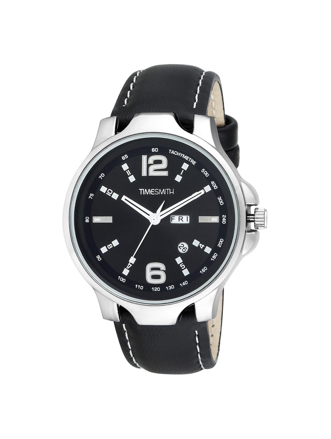 timesmith black dial black leather analog watch for men tsc-028ktd1 - 16725162 - Zoom Image - 1