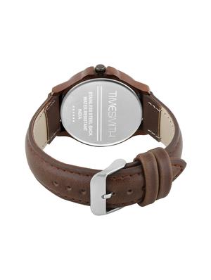 timesmith white dial brown leather analog watch for men tsc-031ktd1 - 16725165 - Standard Image - 3
