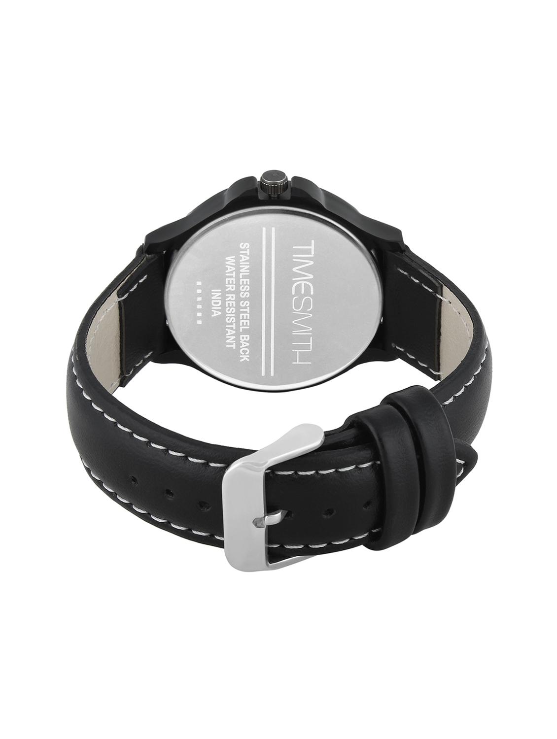 timesmith black dial black leather analog watch for men tsc-038ktd1 - 16725172 - Zoom Image - 3