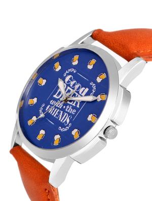 timesmith blue dial brown leather strap branded analog watch for men tsc-beerktd1 - 16725187 - Standard Image - 2