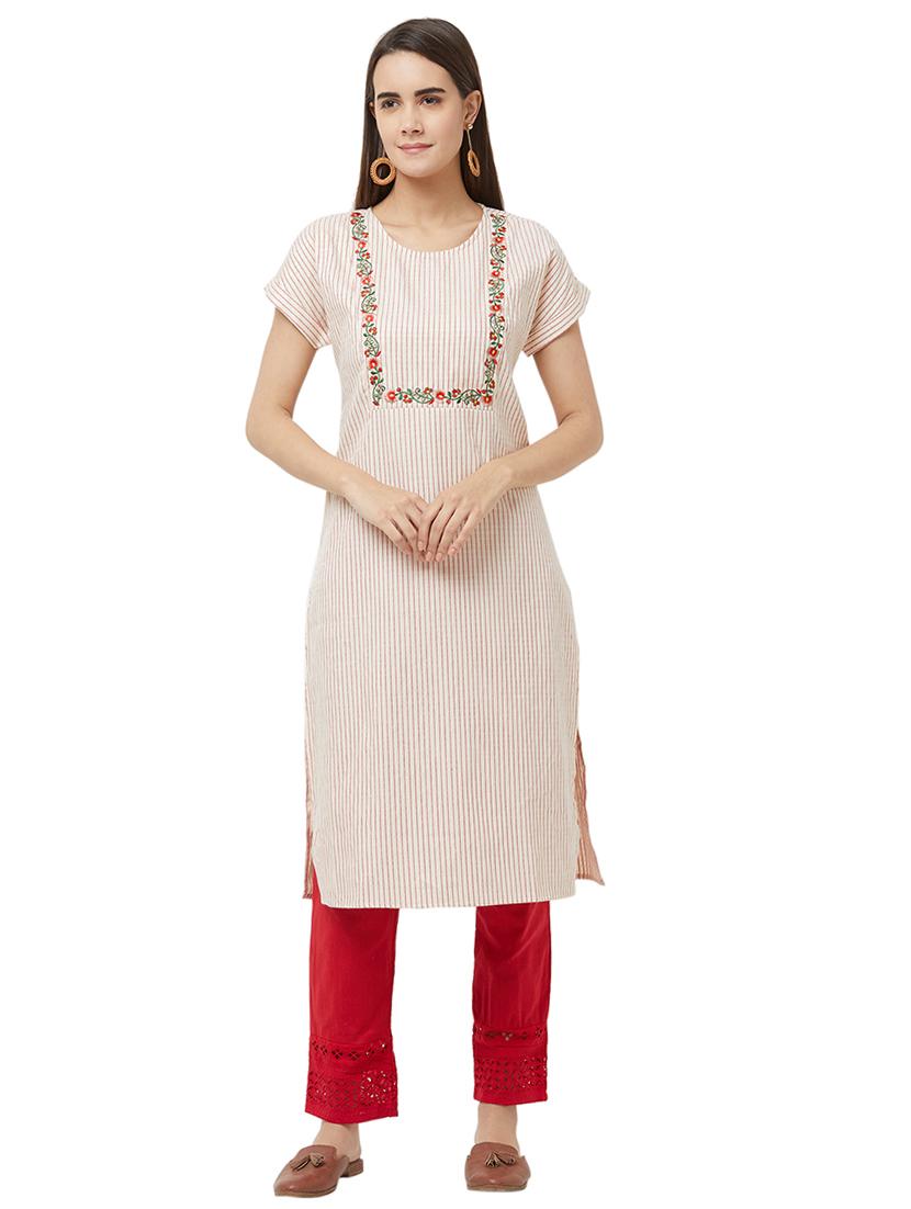 striped straight kurta - 16725204 - Zoom Image - 1