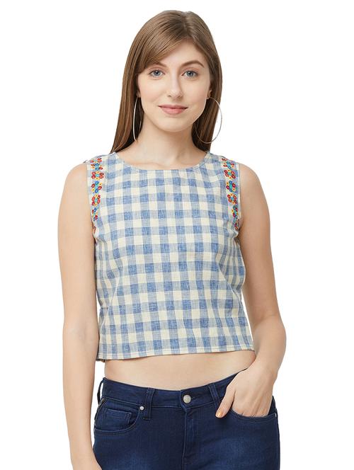 bow tie up gingham top - 16725219 - Standard Image - 1