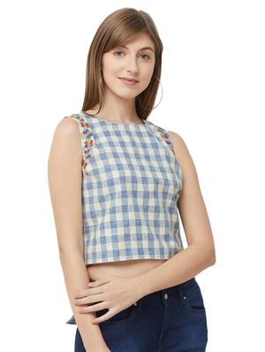 bow tie up gingham top - 16725219 - Standard Image - 2
