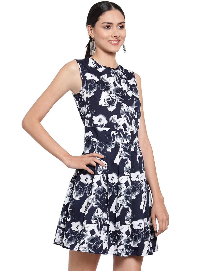 round neck floral skater dress - 16725869 - Zoom Image - 1