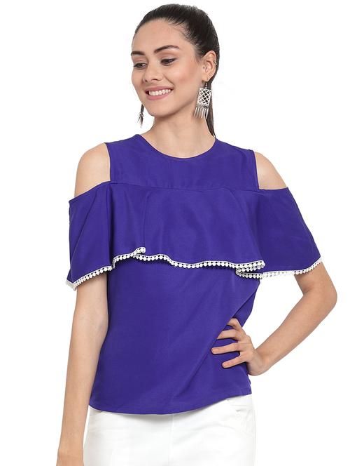 cold shoulder lace detail top - 16725886 - Standard Image - 1