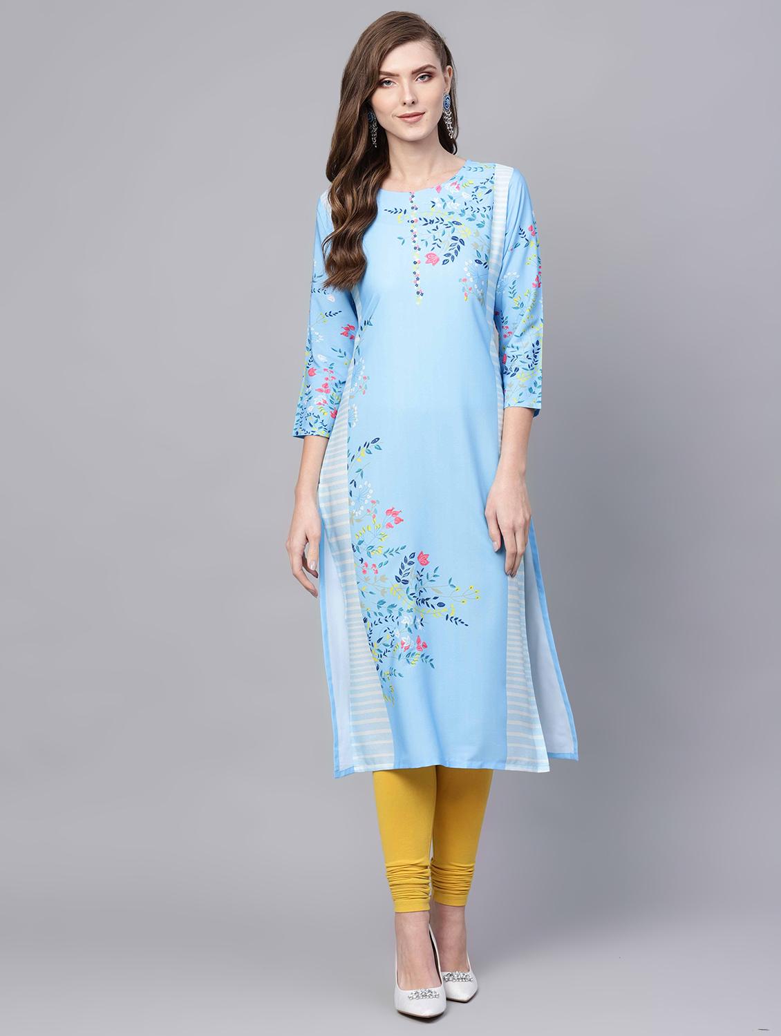 printed straight kurta - 16725993 - Zoom Image - 1