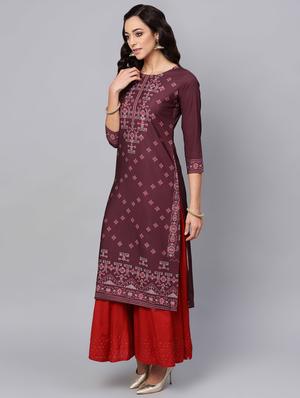 printed straight kurta - 16725997 - Standard Image - 2
