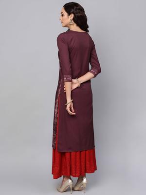 printed straight kurta - 16725997 - Standard Image - 3