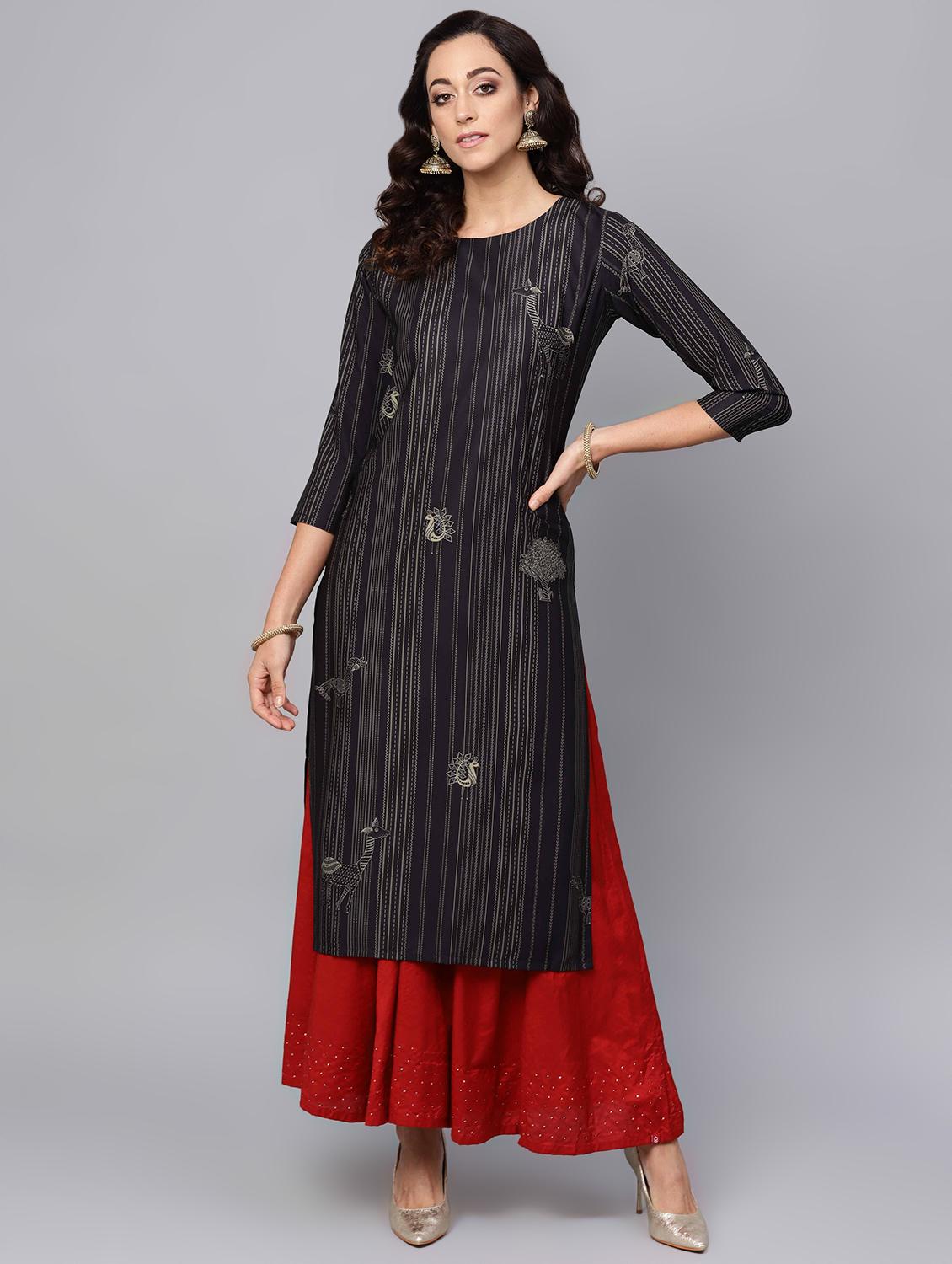printed straight kurta - 16726000 - Zoom Image - 1