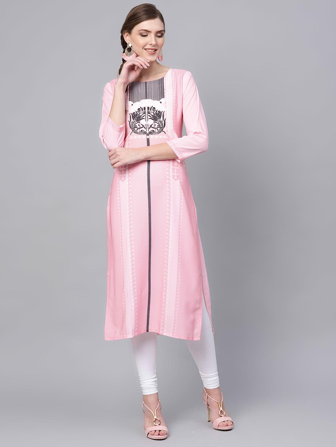 floral straight kurta - 16726002 - Zoom Image - 1