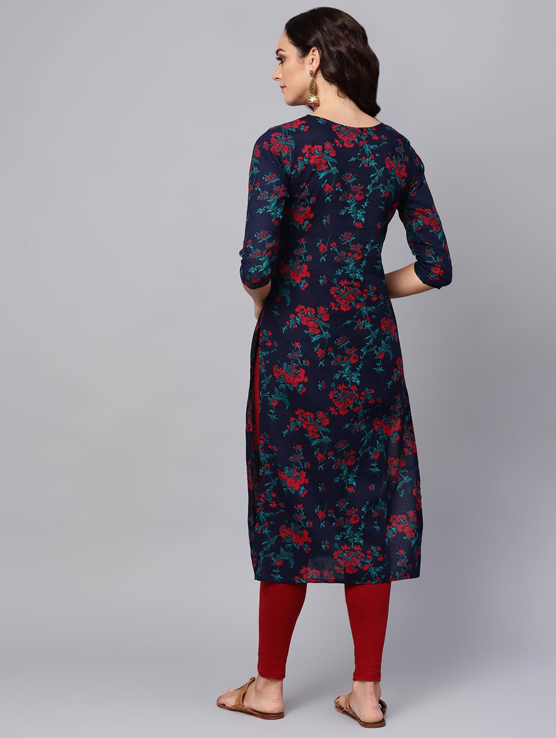floral straight kurta - 16726019 - Zoom Image - 3