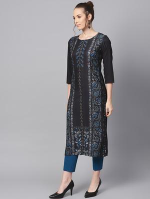 straight printed kurta - 16726048 - Standard Image - 2