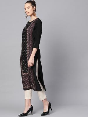 printed straight kurta - 16726056 - Standard Image - 2