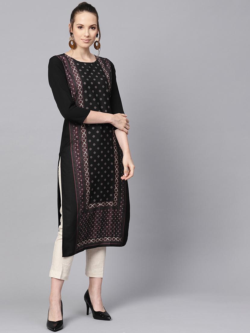 printed straight kurta - 16726056 - Zoom Image - 1