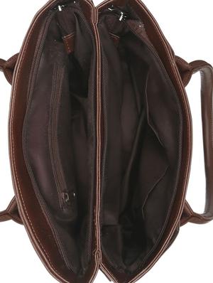 brown leatherette regular handbag - 16726133 - Standard Image - 3