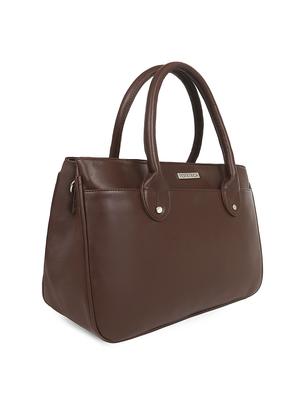 brown leatherette regular handbag - 16726133 - Standard Image - 4