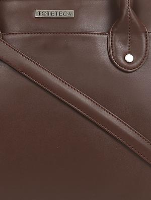 brown leatherette regular handbag - 16726133 - Standard Image - 5