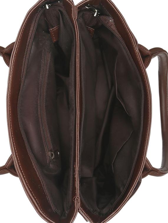 brown leatherette regular handbag - 16726133 - Zoom Image - 3