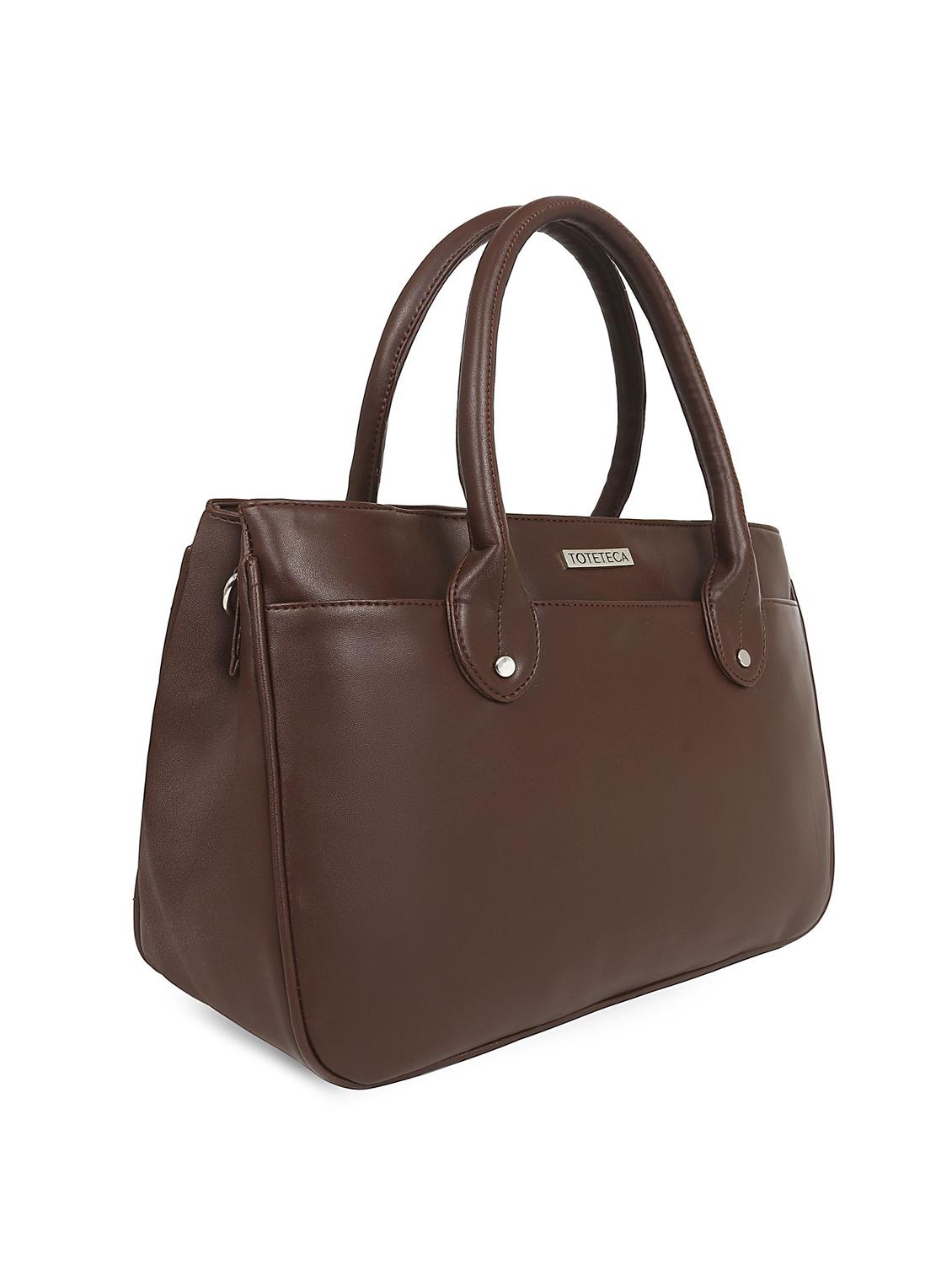brown leatherette regular handbag - 16726133 - Zoom Image - 4