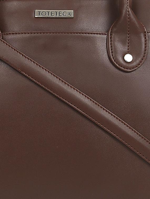 brown leatherette regular handbag - 16726133 - Zoom Image - 5