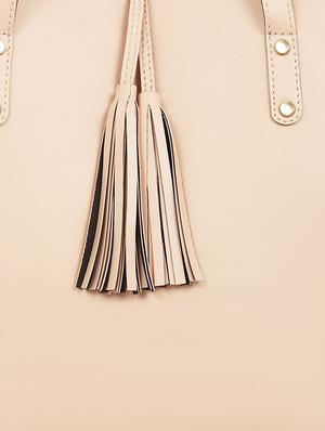 pink leatherette combo handbag - 16726146 - Standard Image - 4
